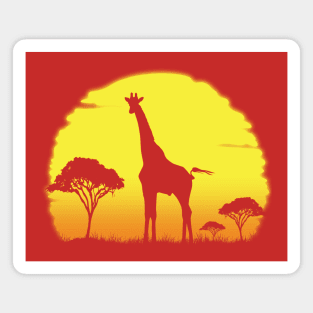 Giraffe Sunrise Magnet